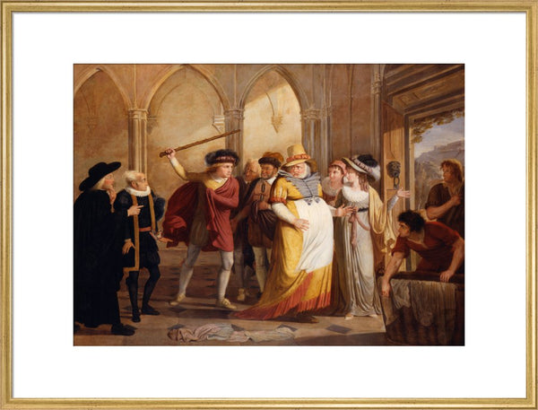 Scene in 'The Merry Wives of Windsor' (from Act IV, Scene 2 of the play by William Shakespeare)