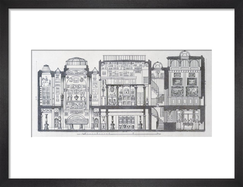 A Cross-Section Through Sir John Soane's Museum, 1835