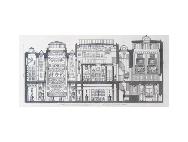 A Cross-Section Through Sir John Soane's Museum, 1835