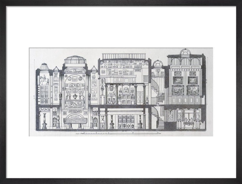 A Cross-Section Through Sir John Soane's Museum, 1835