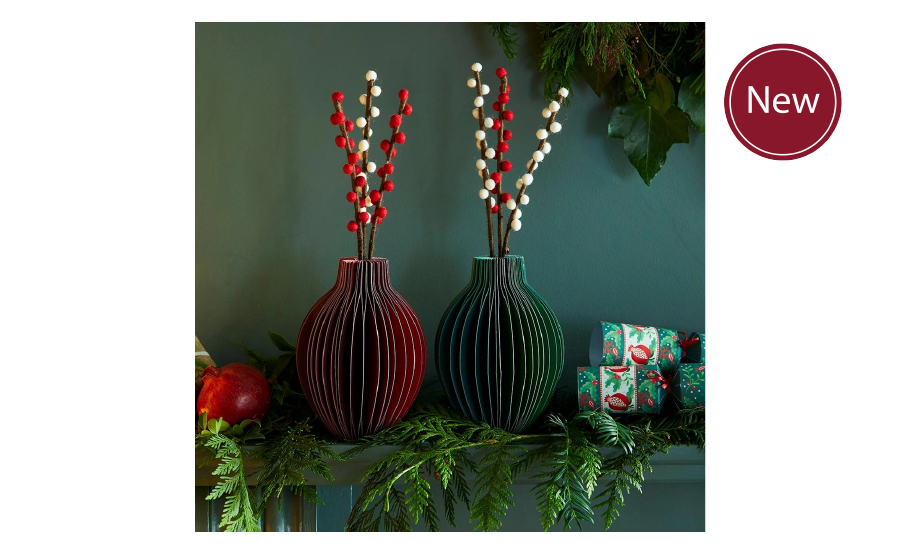 Red Paper Honeycomb Vase