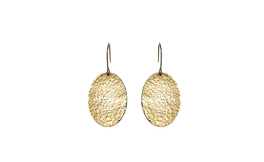 Brass Oval Earrings