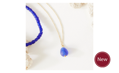 Blue Bead Pendant Necklace