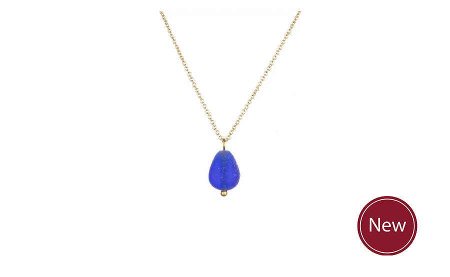 Blue Bead Pendant Necklace