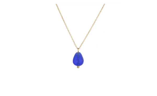 Blue Bead Pendant Necklace