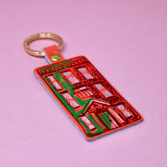 Colourful House Leather Key Fob