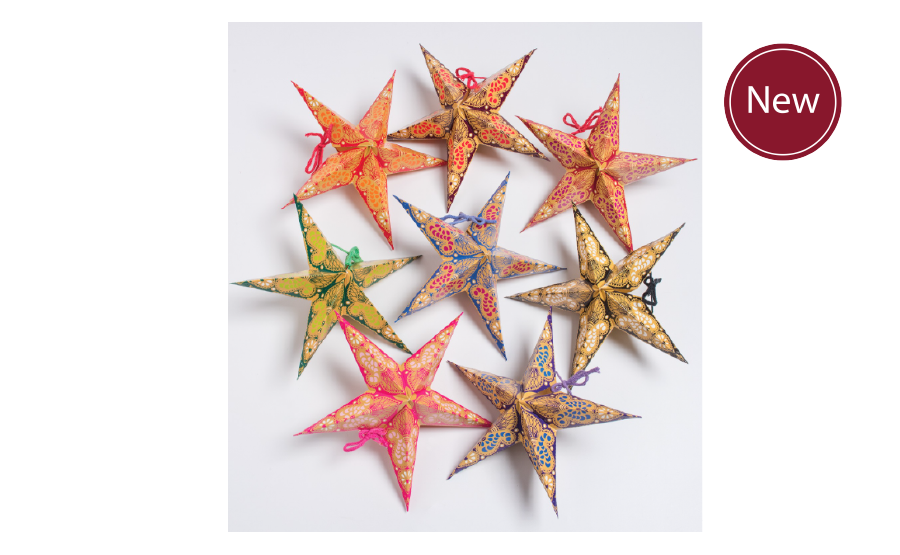 Pack of 8 Paisley Star Decorations