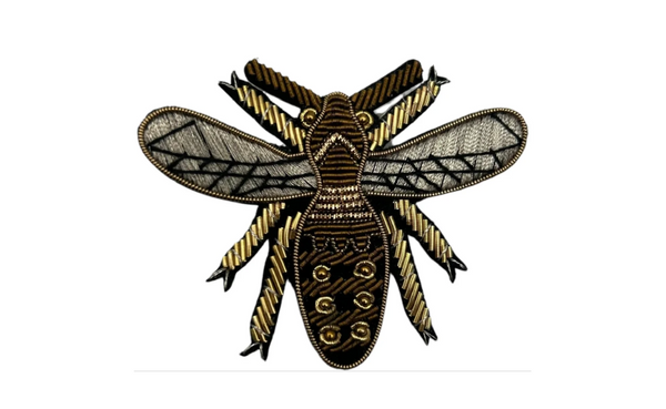 Gold Beetle Embroidered Brooch