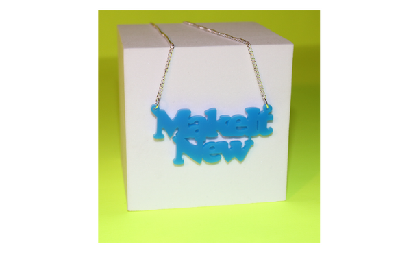 Blue 'Make It New' Statement Necklace