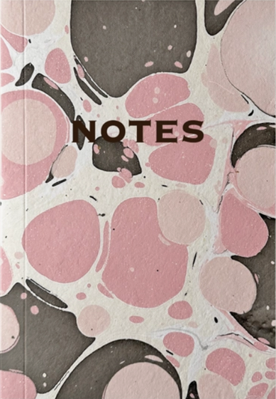 Hand Marbled Notebook in Pink