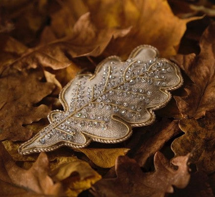 Embroidered Oak Leaf Decoration