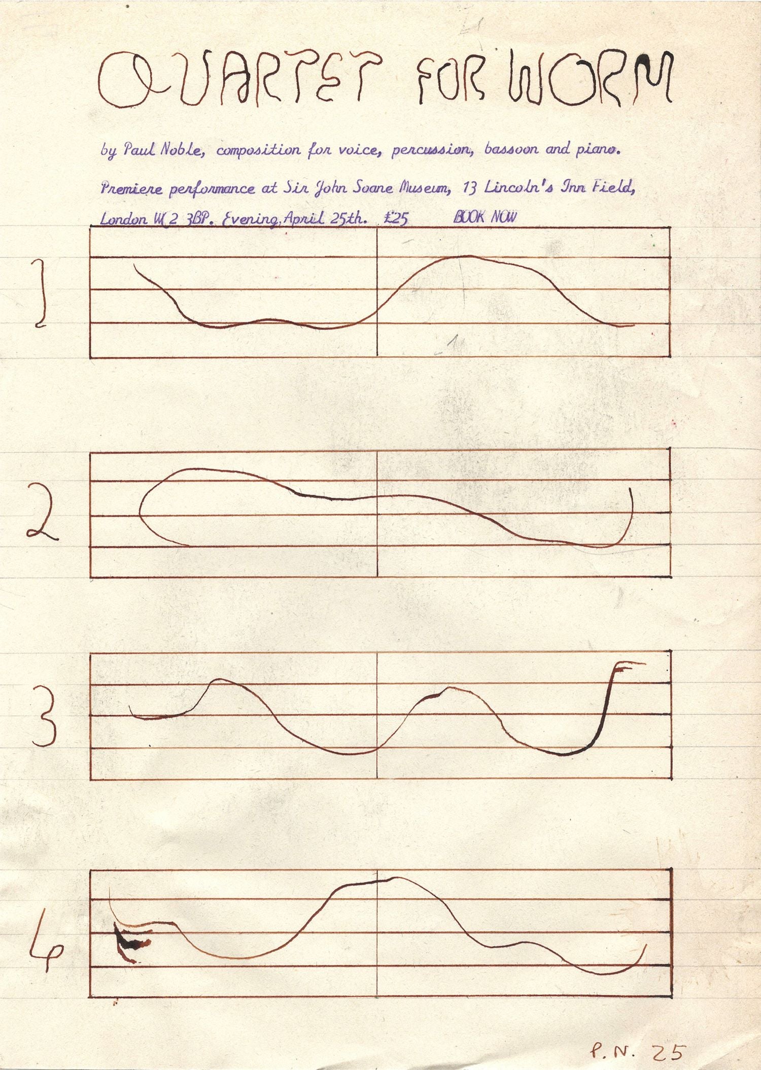 Soane Late: Quartet for Worm, featuring new work by artist in residence Paul Noble - 25 April 2025