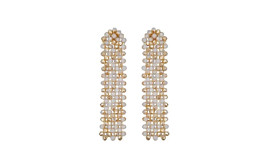 Pearl & Gold Beaded Drop Earrings