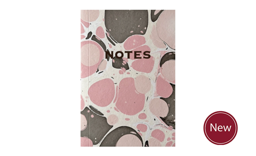 Hand Marbled Notebook in Pink