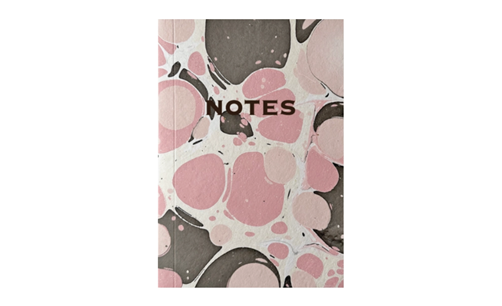 Hand Marbled Notebook in Pink