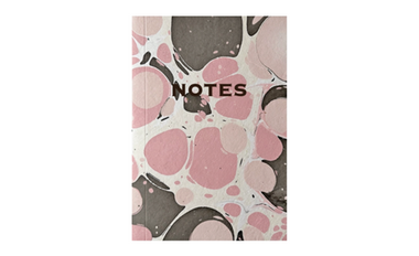 Hand Marbled Notebook in Pink