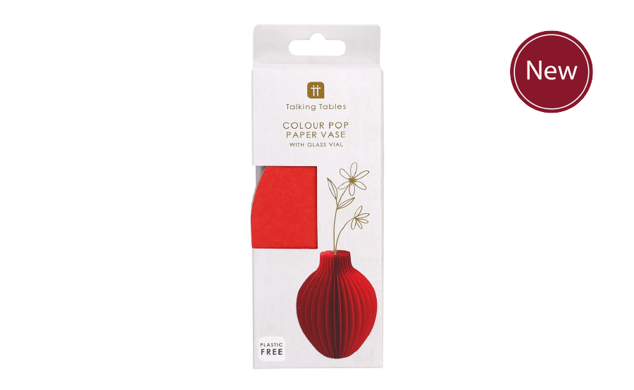 Red Paper Honeycomb Vase