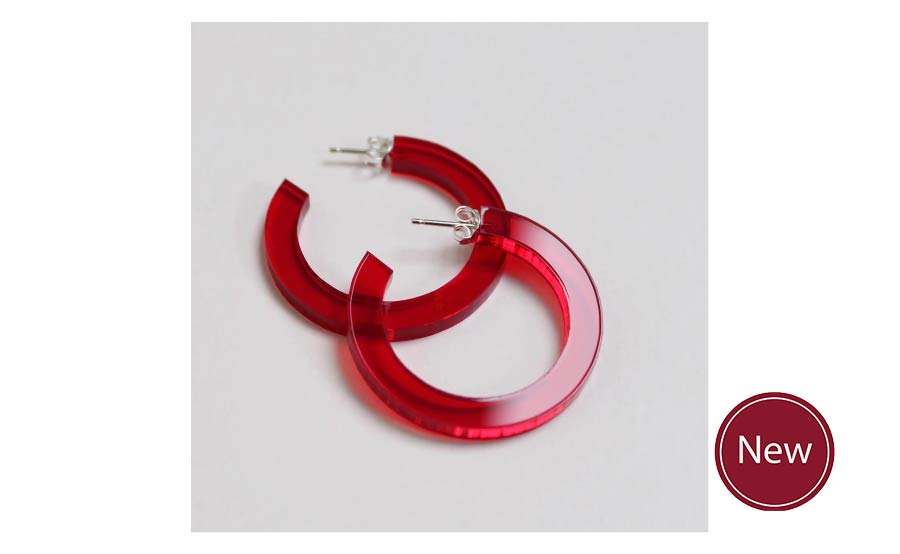 Red Perspex Hoop Earrings