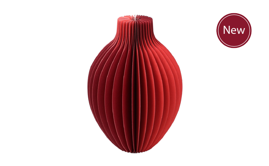 Red Paper Honeycomb Vase
