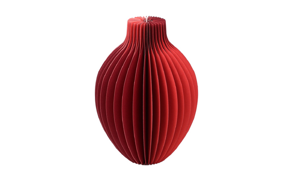 Red Paper Honeycomb Vase