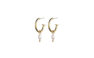 Small Pearl Hoop Earrings