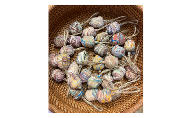 Hand-marbled Acorn Bauble