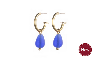 Blue Bead Hoops
