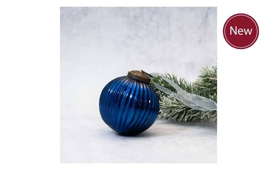 Navy Glass Bauble