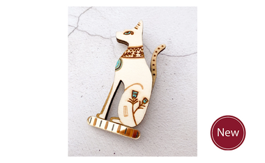 Egyptian Cat Statue Brooch
