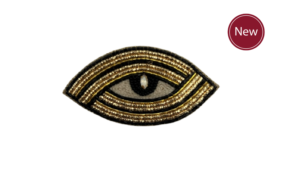 Linear Eye Embroidered Brooch