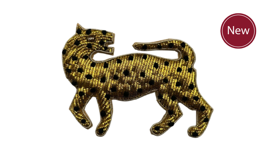 Leopard Embroidered Brooch