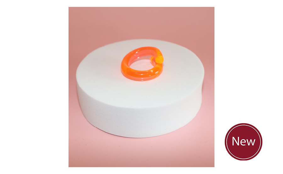 Neon Orange Lucite Ring