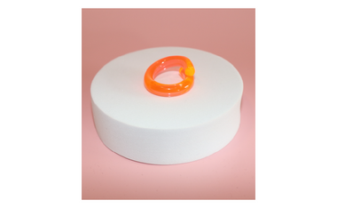 Neon Orange Lucite Ring