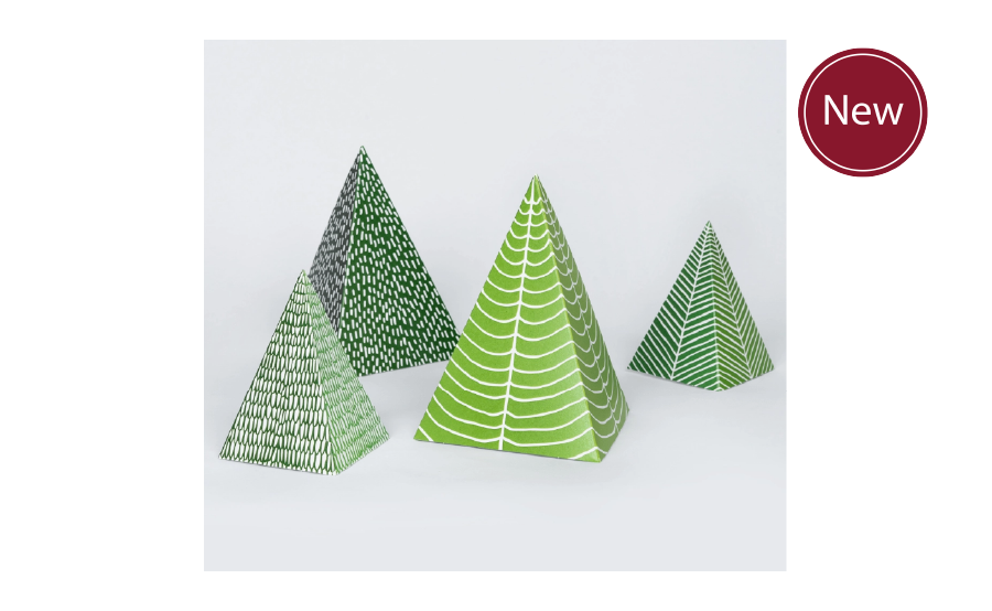 Pack of 4 Christmas cards: Christmas Trees
