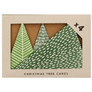 Pack of 4 Christmas cards: Christmas Trees