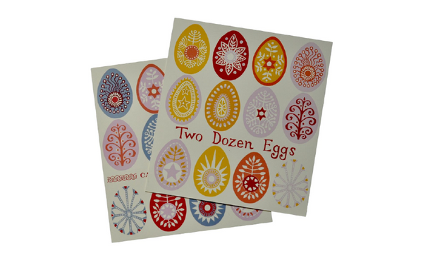 Two Dozen Eggs paper decorations