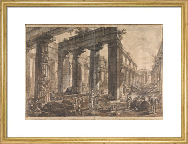 Paestum, Italy, Interior of the Temple of Neptune from the West