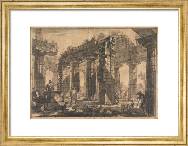 Paestum, Italy, Interior of the Temple of Neptune from the North-East