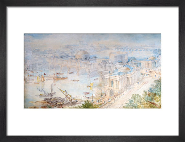 Bird's-eye view of [John Soane's] design for a Triumphal Bridge