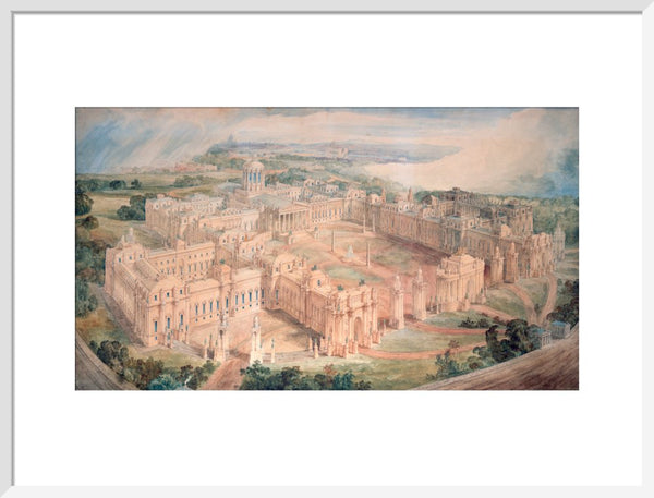 Bird's-eye view of [John Soane's design for] a Royal Palace for Green Park