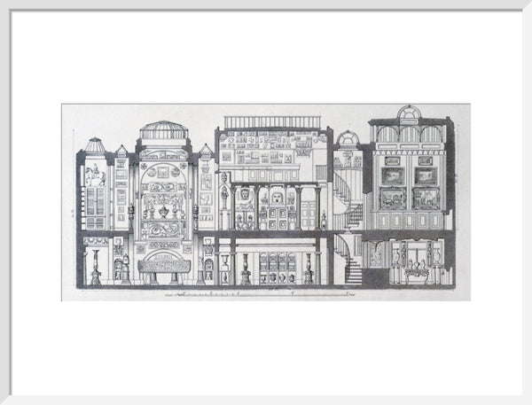 A Cross-Section Through Sir John Soane's Museum, 1835
