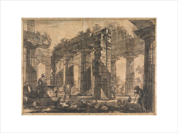 Paestum, Italy, Interior of the Temple of Neptune from the North-East