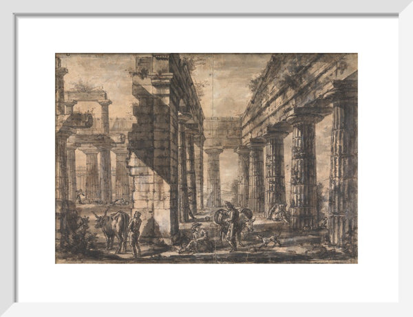 Paestum, Italy, Interior of the Temple of Neptune from the North