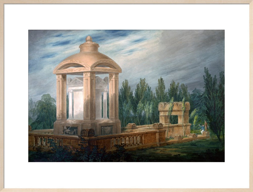 Perspective design showing the Soane family tomb in an imaginary landscape.