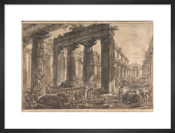 Paestum, Italy, Interior of the Temple of Neptune from the West