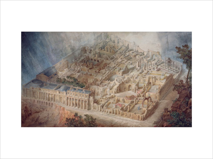 Aerial cutaway view of the Bank of England from the south-east