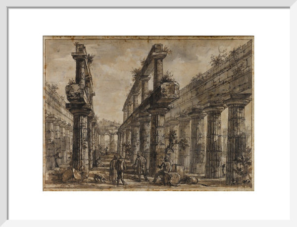 Paestum, Italy, Interior of the Temple of Neptune from the West