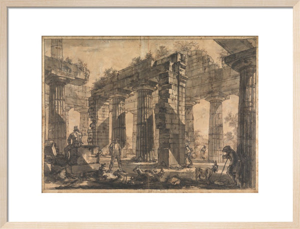 Paestum, Italy, Interior of the Temple of Neptune from the North-East