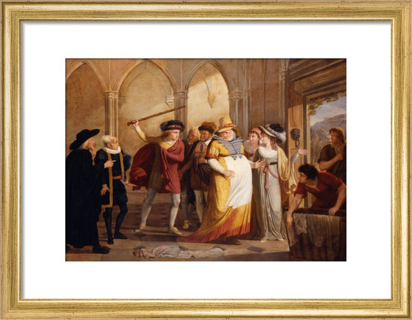 Scene in 'The Merry Wives of Windsor' (from Act IV, Scene 2 of the play by William Shakespeare)