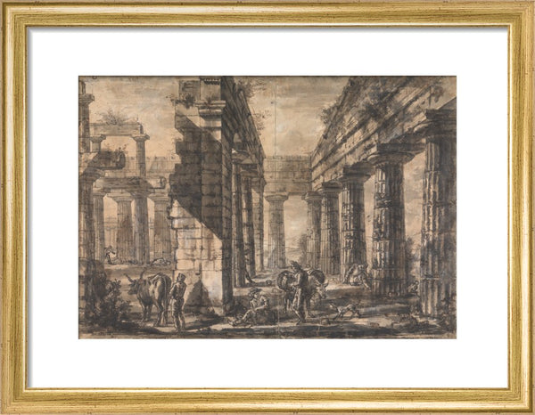 Paestum, Italy, Interior of the Temple of Neptune from the North